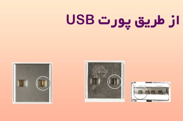 4.از طریق پورت USB
